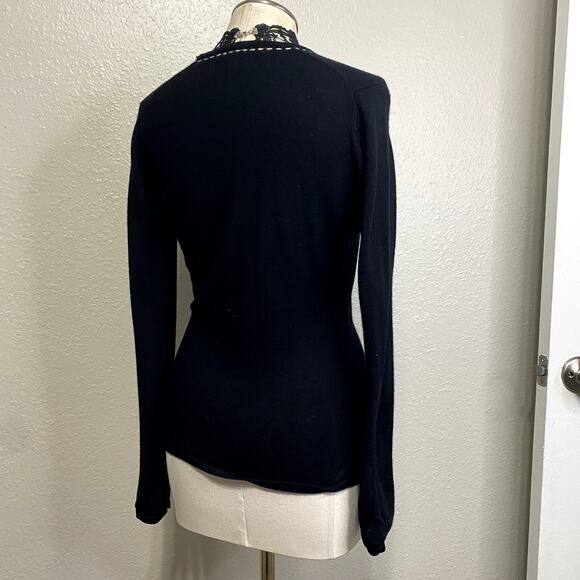 Karen Kane Merino Wool Gothic Emo Coquette Fitted GrungeCardigan Sweater- READ - Picture 5 of 15